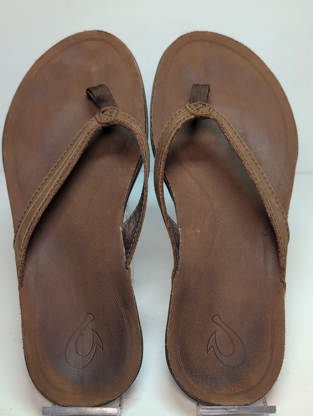 Olukai Aukai beach flip flop brown leather sandal women's size 7 EU 37 - Picture 7 of 14
